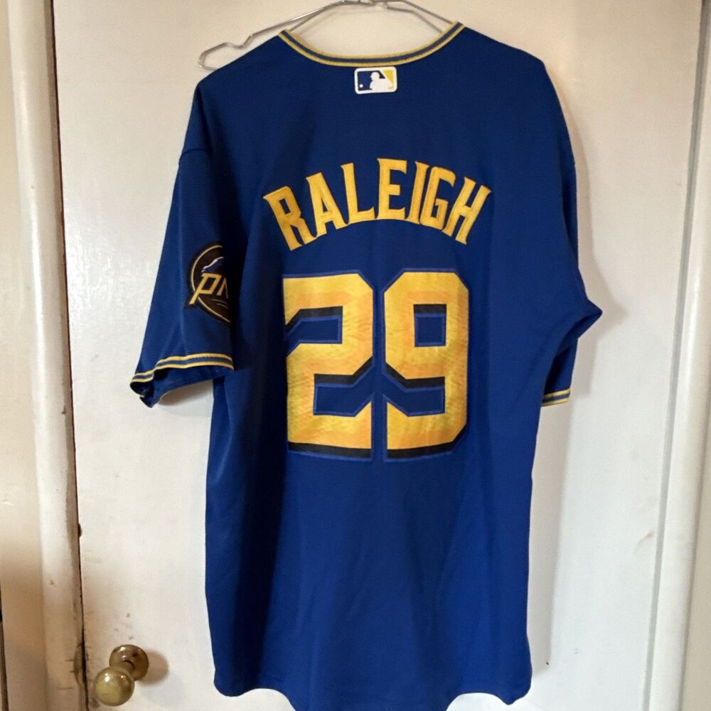 Cal Raleigh Seattle Mariners City Connect Jersey Blue #29 | Men's Large